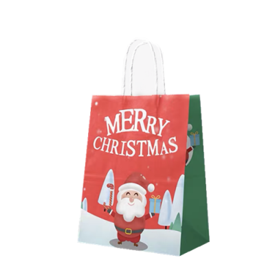 Merry Christmas Printed Kraft Paper Bag