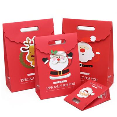 Christmas Paper Red Bag With Die-cut Handle