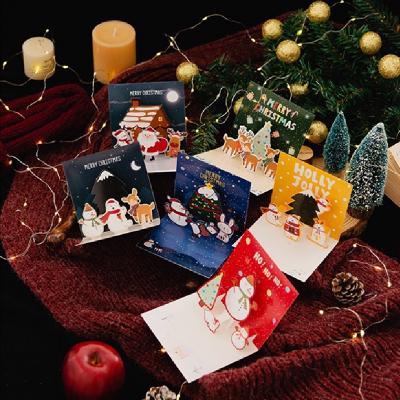 3D Cartoon Merry Christmas Greeting Cards - 副本