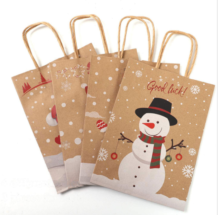 snowman kraft paper bags