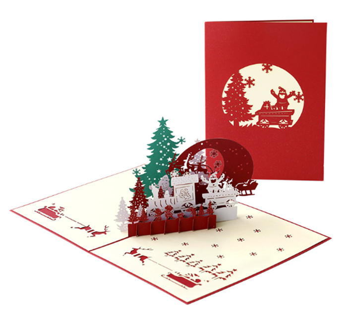 christmas tree santa greeting card