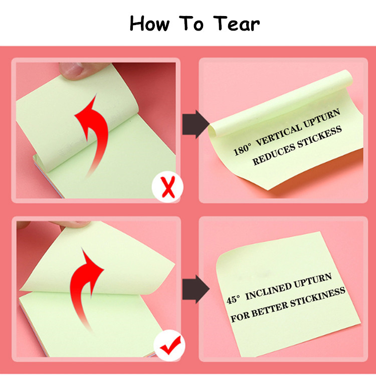 how to tear sticky paper