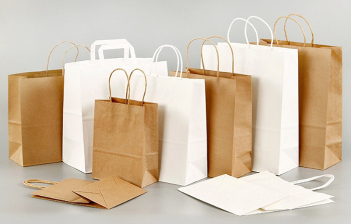 Brown And White Kraft Paper Bags