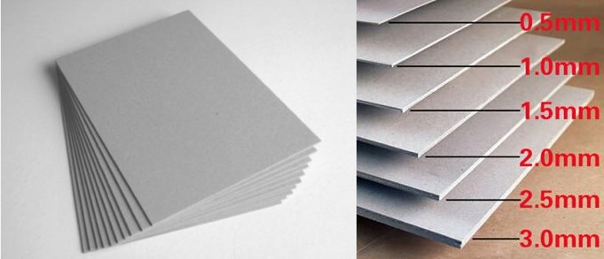 Grey Cardboard Material and thickness