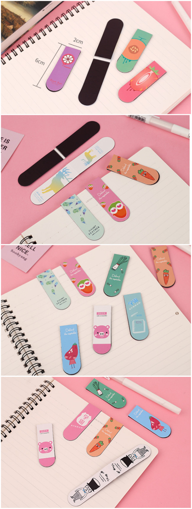 Cheap Korean Style Cute Magnetic Folding Bookmark