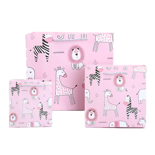 Children Candy Gift Pink Paper Bags