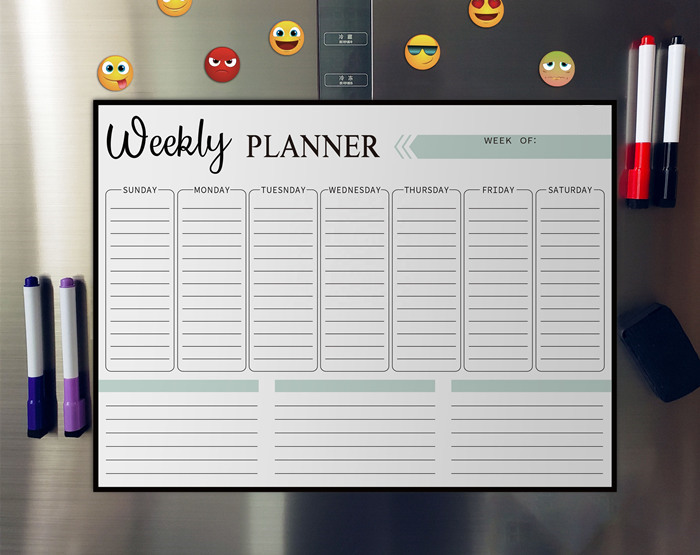 Fridge Magnetic Board Weekly Planner